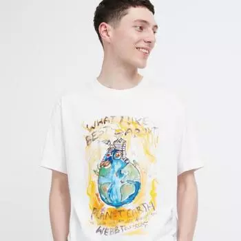 Футболка Uniqlo Japan Peace For All с коротким рукавом, стандартный крой, Francesco Risso 00 WHITE/XS
