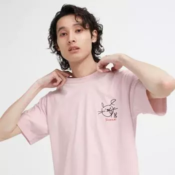 Футболка Uniqlo Japan Peace For All с коротким рукавом, стандартный крой, Харука Аясэ 10 PINK/XS