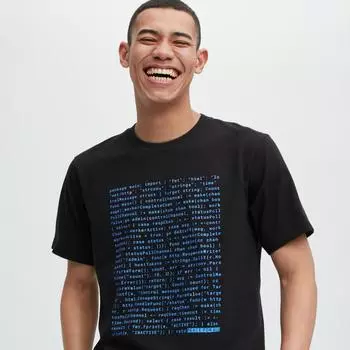 Футболка Uniqlo Japan Peace For All с короткими рукавами и принтом, стандартный крой Akamai 09 BLACK/XS