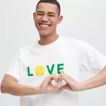 Футболка Uniqlo Japan Peace For All с коротким рукавом, стандартный покрой, Роджер Федерер 00 WHITE/XS