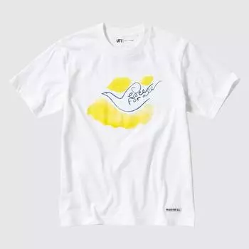 Футболка Uniqlo Japan Peace For All с коротким рукавом, стандартный покрой, Инес Де Ла Фрессанж 00 WHITE/XL