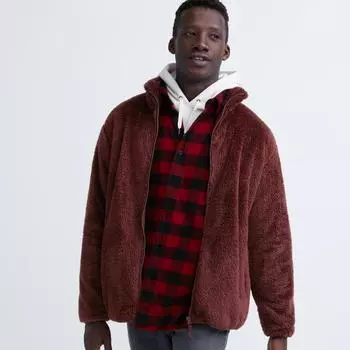 UNIQLO JAPAN Пушистая флисовая куртка на молнии с длинными рукавами