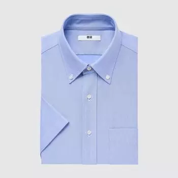 UNIQLO JAPAN Рубашка из трикотажа Dry Non Iron с воротником на пуговицах и короткими рукавами