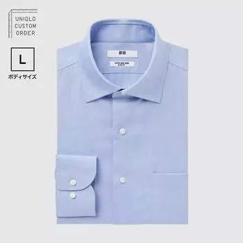 UNIQLO JAPAN Рубашка приталенного кроя с супер-негладким покрытием, полуширокая, цвет, размер L, с длинными рукавами