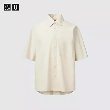 UNIQLO JAPAN рубашка в клетку оверсайз с рукавом 5 минут