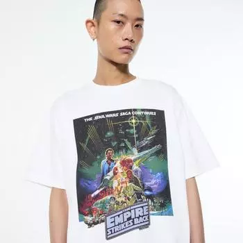 Uniqlo Japan Star Wars Remastered By Kawamura Kousuke Ut Короткий рукав Oversize Fit 00 WHITE/XS