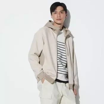 UNIQLO JAPAN Сухая эластичная толстовка с капюшоном на молнии и длинными рукавами