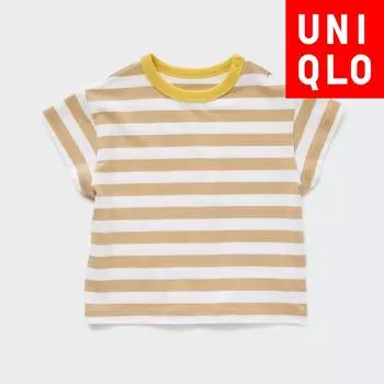UNIQLO JAPAN сухая футболка с круглым вырезом и короткими рукавами 69 NAVY/80