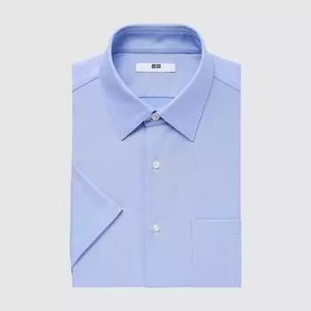 UNIQLO JAPAN Сухая рубашка из джерси без глажения обычного цвета с короткими рукавами