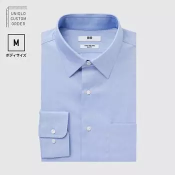 UNIQLO JAPAN Супер не гладкая рубашка приталенного кроя, обычный цвет, размер M, с длинными рукавами
