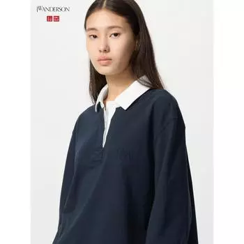 Uniqlo Japan свободная рубашка-поло светлого цвета 01 OFF WHITE/XS