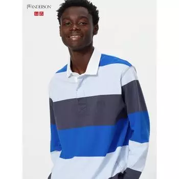 Uniqlo Japan свободная рубашка поло светлого цвета 64 BLUE/XL