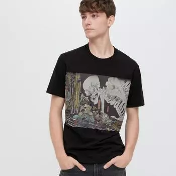 Футболка с коротким рукавом Uniqlo Japan Ukiyo E UT Graphic 09 BLACK/XXL