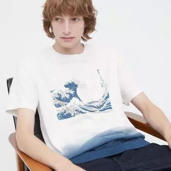 Футболка с коротким рукавом Uniqlo Japan Ukiyo E UT Graphic 01 OFF WHITE/3XL