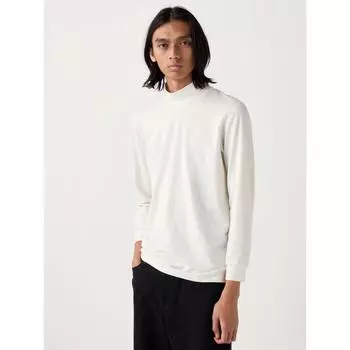 Uniqlo Japan Ultra Warm HeatTech CoTTon Футболка с воротником-стойкой и рукавами 9 минут 01 OFF WHITE/S