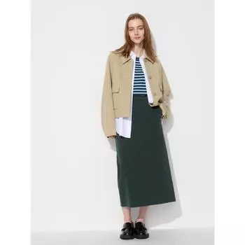 UNIQLO JAPAN ультраэластичная узкая юбка 59 DARK GREEN/M