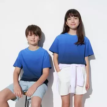 UNIQLO JAPAN Ultra Stretch Dry EX Футболка с круглым вырезом с короткими рукавами 66 BLUE/110