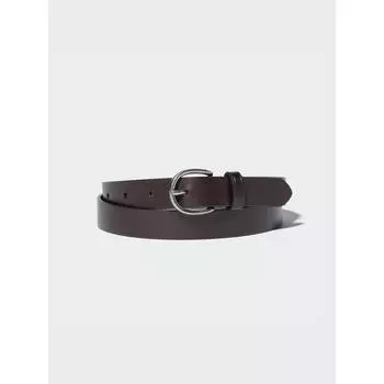 Узкий ремень из итальянской промасленной кожи Uniqlo Japan 09 BLACK/M
