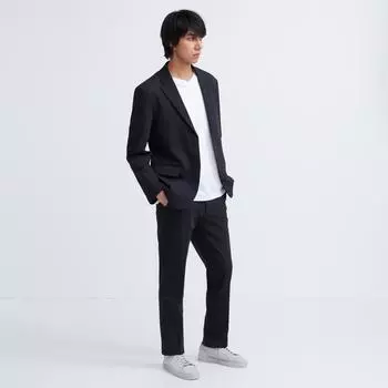 Uniqlo Япония впечатляющие брюки 2-сторонняя растяжка шерсть как длина 70 73 76 85 см можно настроить 05 GRAY/70