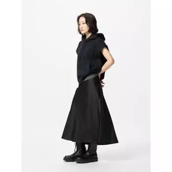 Uniqlo Юбка из атласа Длина юбки 78 82 см Короткая длина 09 BLACK/WOMEN XS