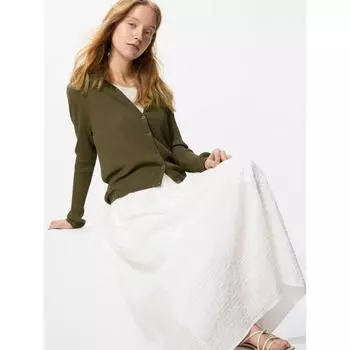 Uniqlo Юбка из ткани сирсакер, длина юбки 83 87 см 01 OFF WHITE/WOMEN XL