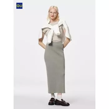 Юбка-ластик Uniqlo Gu Rib Knit Slim 65 BLUE/WOMEN M
