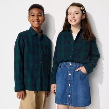UNIQLO KIDS Flannel Check Shirt Long Sleeve H