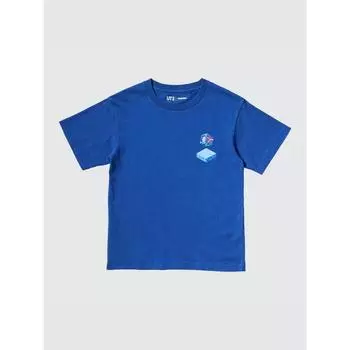 Uniqlo Kids MineCrafT UT GraphiC T shorT Sleeve C 67 BLUE/KIDS 100