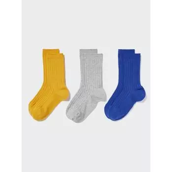 Uniqlo Kids Socks 3p B 47 YELLOW/KIDS 18cm