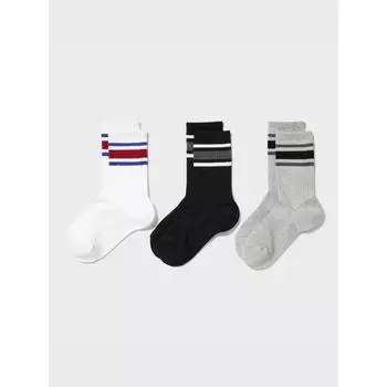 Uniqlo Kids Socks 3p Line A 00 WHITE/KIDS 18cm