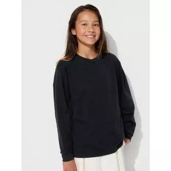 Uniqlo Kids SofT Brushed Crew Neck T Long Sleeve 09 BLACK/KIDS 110