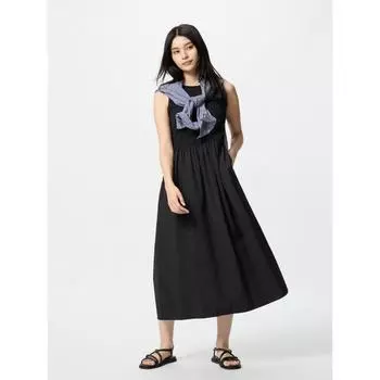 Uniqlo Комбинированное платье без рукавов 09 BLACK/WOMEN L
