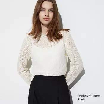 UNIQLO кружевная блузка (длинный рукав)