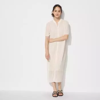 UNIQLO кружевное трикотажное платье с коротким рукавом