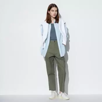 UNIQLO льняные хлопковые зауженные брюки