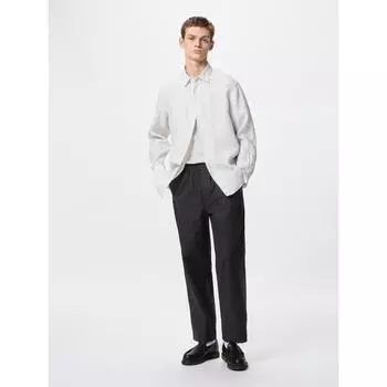 Uniqlo Легкие брюки длиной до щиколотки из льняной смеси 09 BLACK/MEN XS