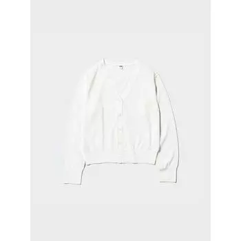 Uniqlo Легкий кардиган с V-образным вырезом 01 OFF WHITE/WOMEN S