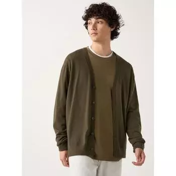 Uniqlo Merino V Neck Cardigan 37 BROWN/MEN S