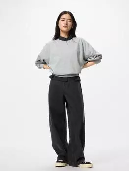 Uniqlo Мешковатые джинсы-кюлоты короткой длины 08 DARK GRAY/22