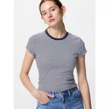Uniqlo Мини-T sПолоска 03 GRAY/WOMEN XS