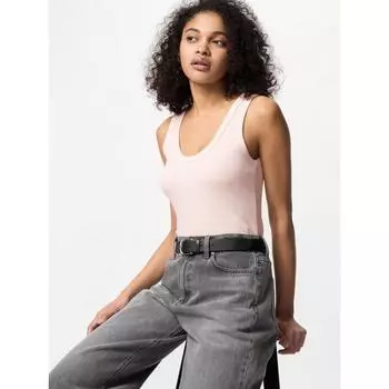 Uniqlo Мягкая ребристая майка Japan 00 WHITE/XS