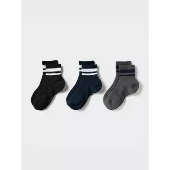 Uniqlo Носки 3p Crew Line 09 BLACK/WOMEN 2325