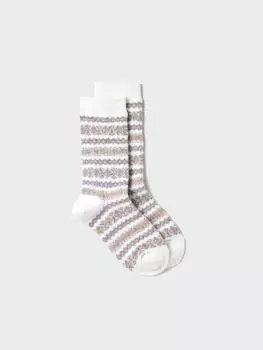 Uniqlo Носки HeAttech FAir Isle A 01 OFF WHITE/WOMEN 2325