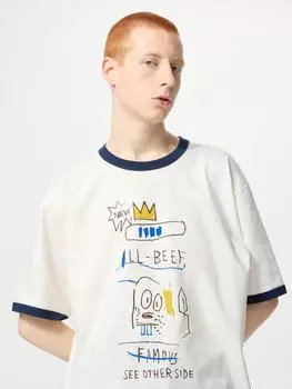 Uniqlo Ny Pop ArT UT GrAphic T с коротким рукавом bAsquiAT A 01 OFF WHITE/UNISEX XS