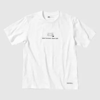 UNIQLO PEACE FOR ALL Графическая футболка с короткими рукавами, стандартный крой Харуки Мураками