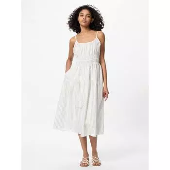 Uniqlo Платье-комбинация из льна, полоса B 01 OFF WHITE/WOMEN XS
