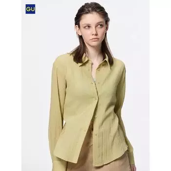 Uniqlo Прозрачная рубашка Gu Texture 01 OFF WHITE/WOMEN S
