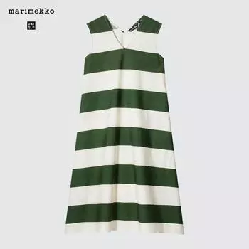 UNIQLO расклешенное платье с V-образным вырезом и без рукавов