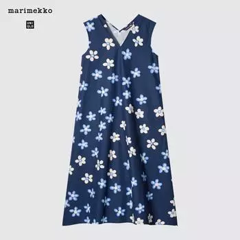 UNIQLO расклешенное платье с V-образным вырезом и без рукавов