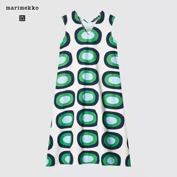 UNIQLO расклешенное платье с V-образным вырезом и без рукавов